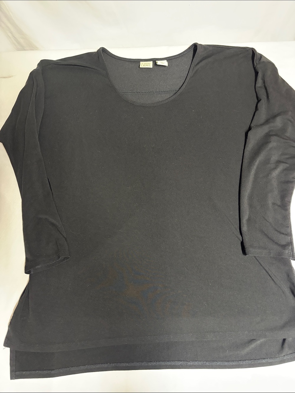 Lucy & Laurel Black Modal 3/4 Sleeve High Low Tunic Top Women’s XL
